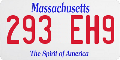 MA license plate 293EH9