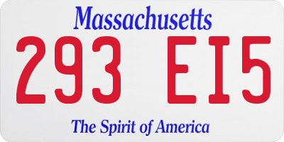 MA license plate 293EI5