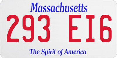MA license plate 293EI6