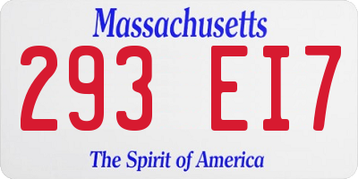 MA license plate 293EI7