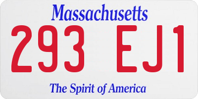 MA license plate 293EJ1