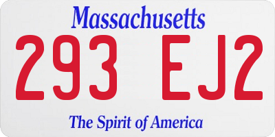 MA license plate 293EJ2