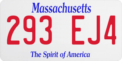 MA license plate 293EJ4