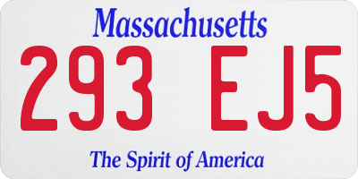 MA license plate 293EJ5