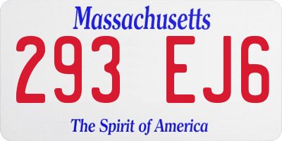 MA license plate 293EJ6