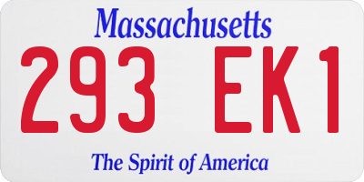MA license plate 293EK1