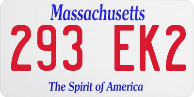 MA license plate 293EK2