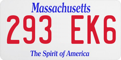 MA license plate 293EK6