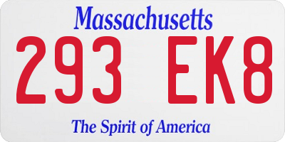 MA license plate 293EK8