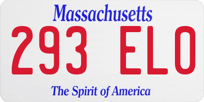 MA license plate 293EL0