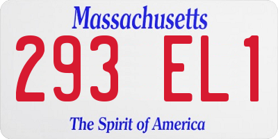 MA license plate 293EL1