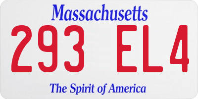 MA license plate 293EL4