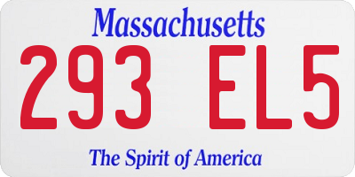 MA license plate 293EL5
