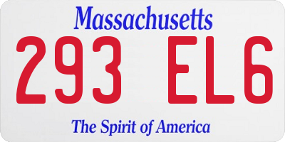 MA license plate 293EL6