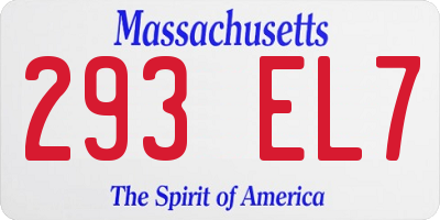 MA license plate 293EL7