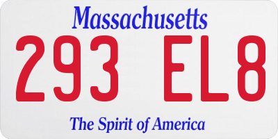 MA license plate 293EL8