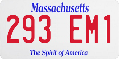 MA license plate 293EM1