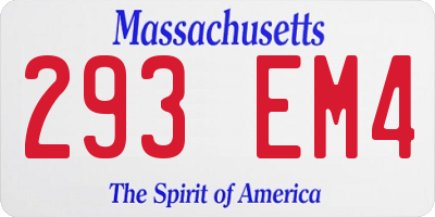 MA license plate 293EM4