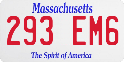 MA license plate 293EM6