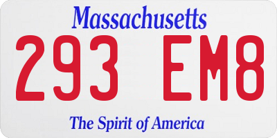 MA license plate 293EM8