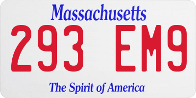 MA license plate 293EM9