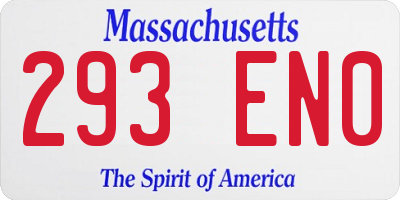 MA license plate 293EN0