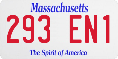 MA license plate 293EN1