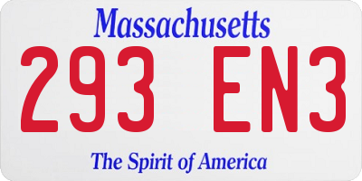 MA license plate 293EN3