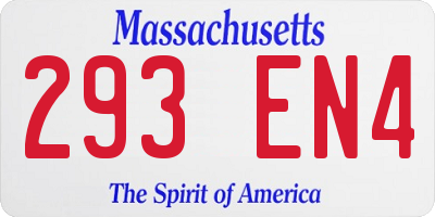 MA license plate 293EN4