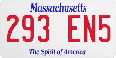 MA license plate 293EN5