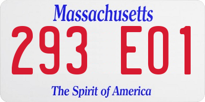 MA license plate 293EO1