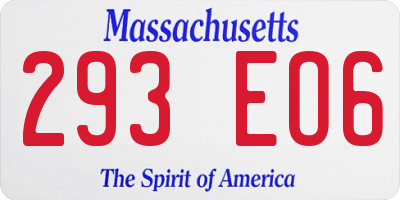 MA license plate 293EO6