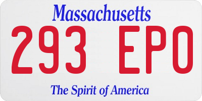 MA license plate 293EP0