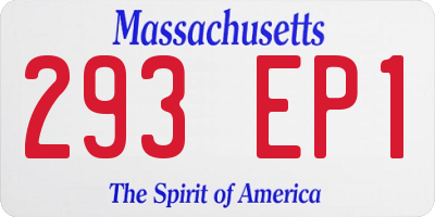 MA license plate 293EP1