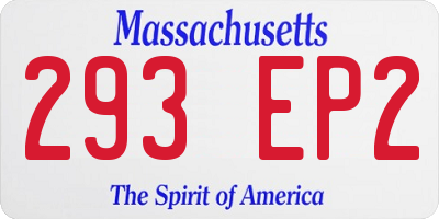 MA license plate 293EP2