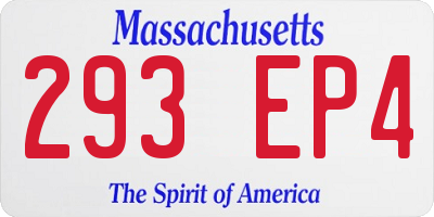 MA license plate 293EP4