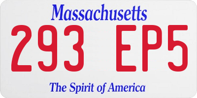 MA license plate 293EP5
