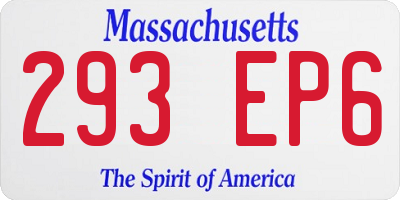 MA license plate 293EP6