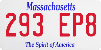MA license plate 293EP8