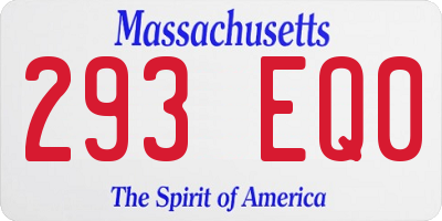 MA license plate 293EQ0