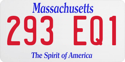 MA license plate 293EQ1