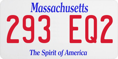 MA license plate 293EQ2