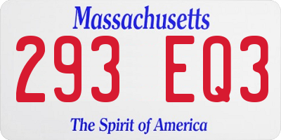 MA license plate 293EQ3