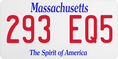 MA license plate 293EQ5