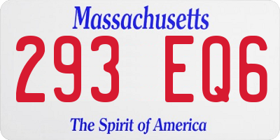 MA license plate 293EQ6