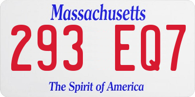 MA license plate 293EQ7