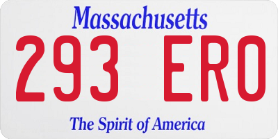 MA license plate 293ER0