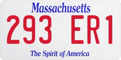 MA license plate 293ER1