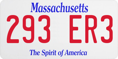MA license plate 293ER3