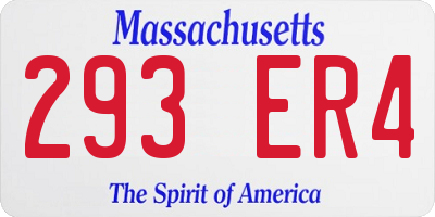 MA license plate 293ER4